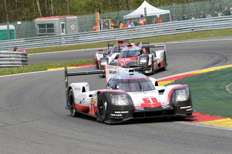 Der Porsche 919 Hybrid lag in Spa vor dem Le-Mans-Toyota