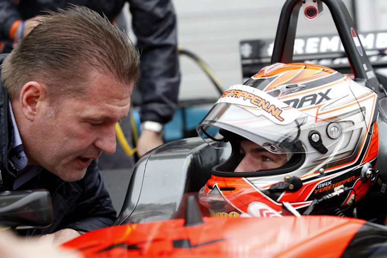 Ex-GP-Fahrer Jos Verstappen mit seinem begabten Sprössling Max
