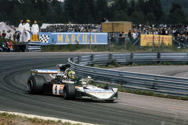 Reine Wisell mit seinem March in Anderstorp 1974