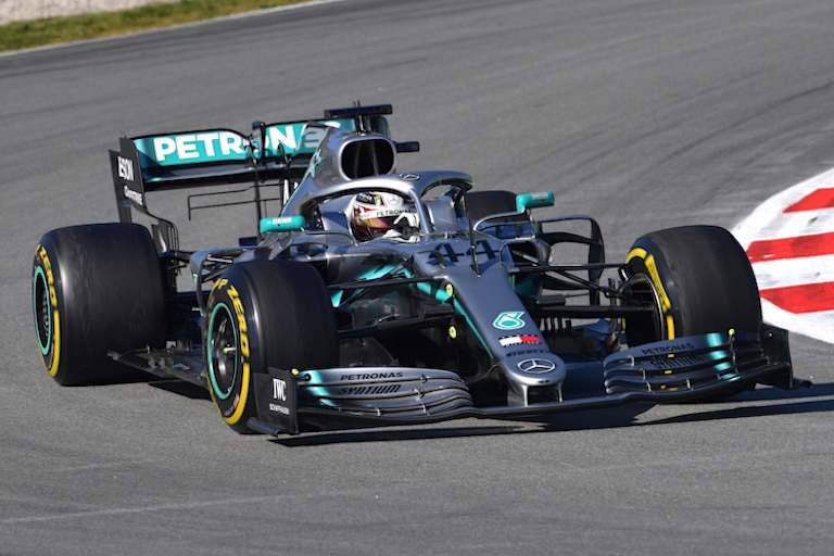Hamilton bei den Wintertests in Barcelona