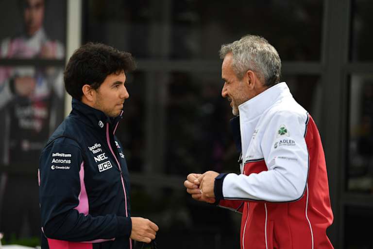 Sergio Pérez in Melbourne 2019 mit Alfa Romeo-Manager Beat Zehnder