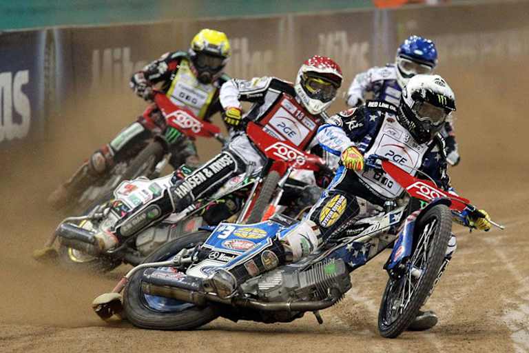 Extremer Drift, das ist Speedway. Vorne: Greg Hancock