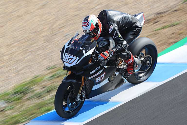 Lorenzo Zanetti bei Tests mit der Ducati V4