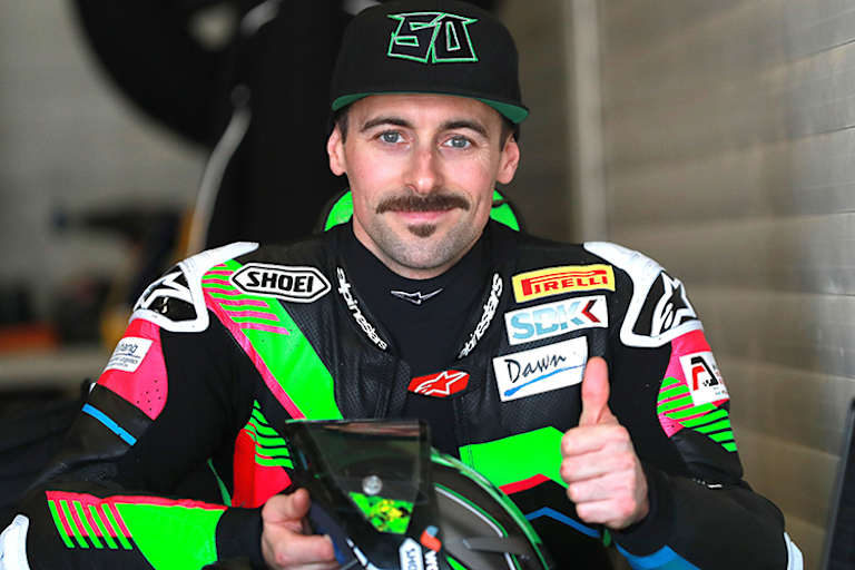Daumen hoch für die neue Ducati: Eugene Laverty