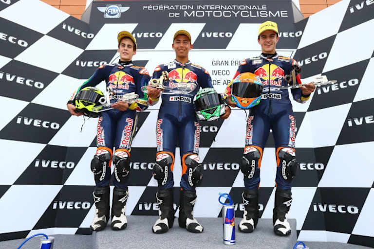 2013 noch im Rookies Cup: Stefano Manzi, Enea Bastianini und Marcos Ramirez