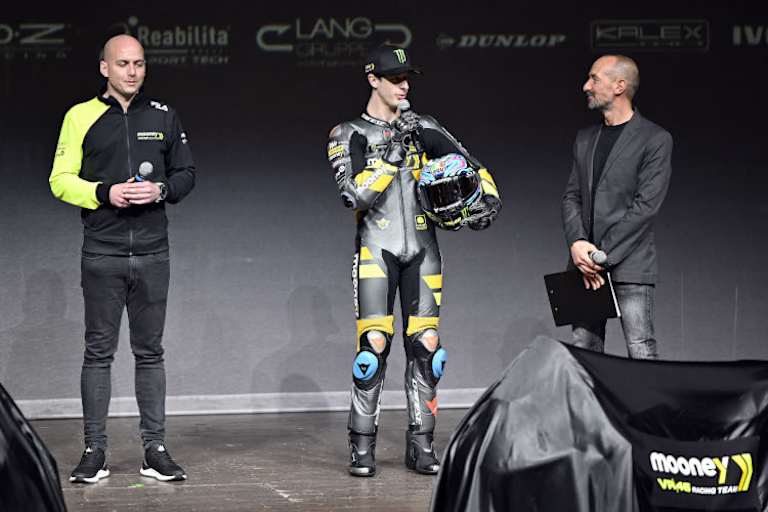 Luca Brivio (links) und Celestino Vietti bei der Präsentation im Rossini-Theater von Pesaro