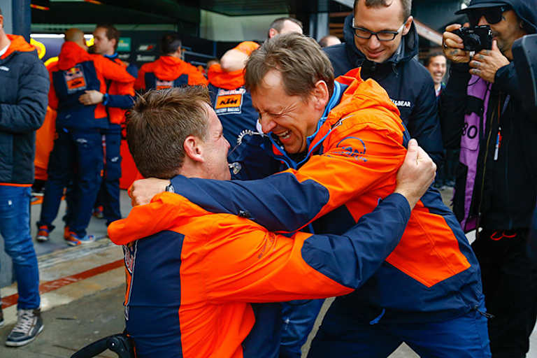 Pit Beirer mit KTM-Teammanager Mike Leitner