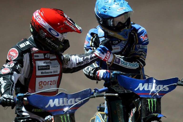 Greg Hancock (li.) wurde in Krsko nur von Jason Doyle geschlagen