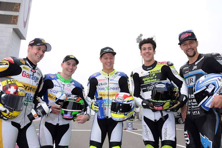 Katar-GP: Tom Lüthi, Robin Mulhauser, Domi Aegerter, Jesko Raffin und Randy Krummenacher