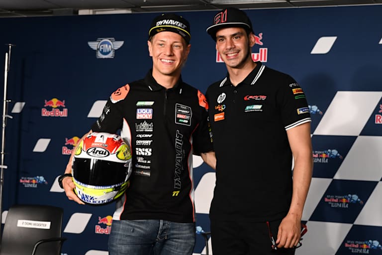 Domi Aegerter mit Weltcup-Sieger Jordi Torres  