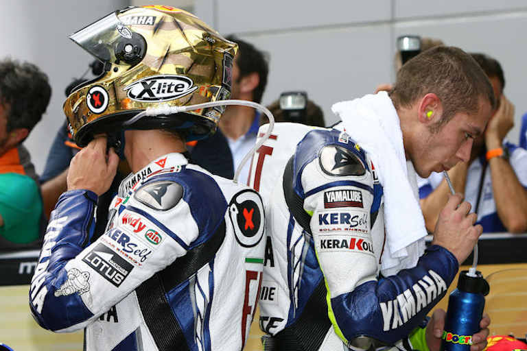 Erbitterte Team-Rivalen: 2008 entspann sich eine innige Feindschaft zwischen Jorge Lorenzo und Valentino Rossi 