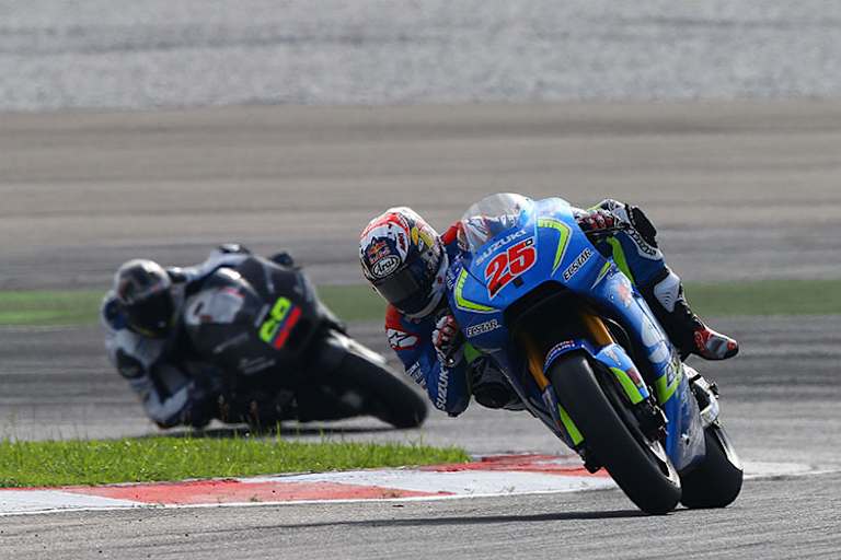In Sepang verlor Suzuki-Pilot Viñales nur 0,361 sec auf Marc Márquez, aber 1,6 sec auf Jorge Lorrenzo