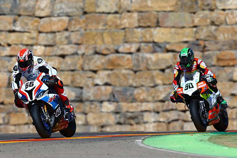 Aragon 2019: Tom Sykes vor seinem zukünftigen Teamkollegen Eugene Laverty