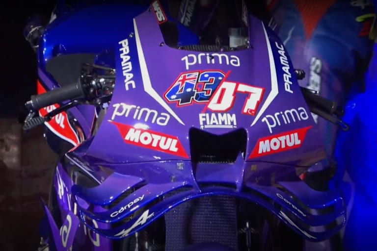 Die V4-M1 von Pramac Yamaha 