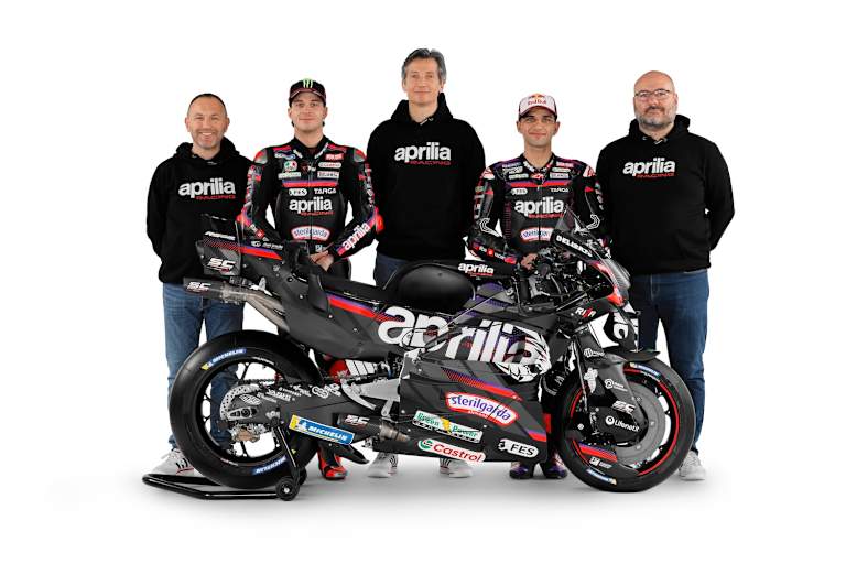 Das Aprilia-Team mit «Bezz» und Martin: 2026 gemeinsam auf der Erfolgsspur?