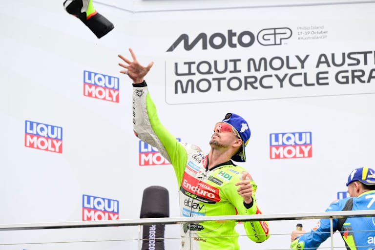 Fabio Di Giannantonio (2.) sprengte die Aprilia-Spitze