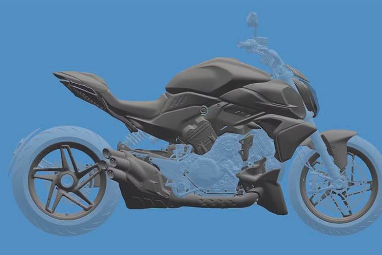 Design-Skizze der Ducati Diavel des 2027er Jahrgangs