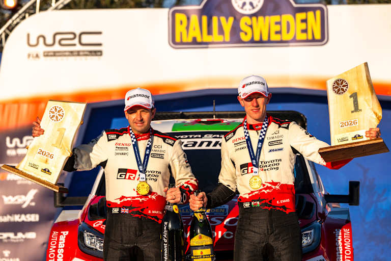 Toyota-Team Elfyn Evans/Scott Martin gewinnt Rallye Schweden 