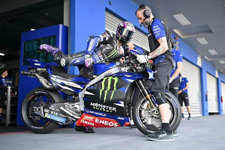 Nur ein Bike am zweiten Tag: Yamaha-Werksfahrer Fabio Quartararo