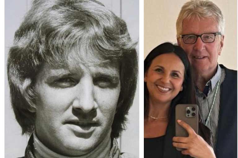 Niedzwiedz mit 29 als Ford-Werksfahrer und mit 75 mit Ehefrau Nezha 