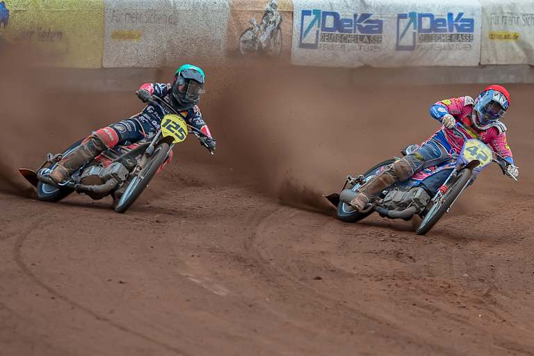 Lukas Fienhage (l.) war 2025 WM-Dritter, Stephan Katt Deutscher Meister