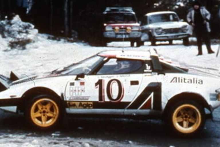 Sandro Munari im Lancia Stratos drei Mal bei der Rallye Monte Carlo vorne