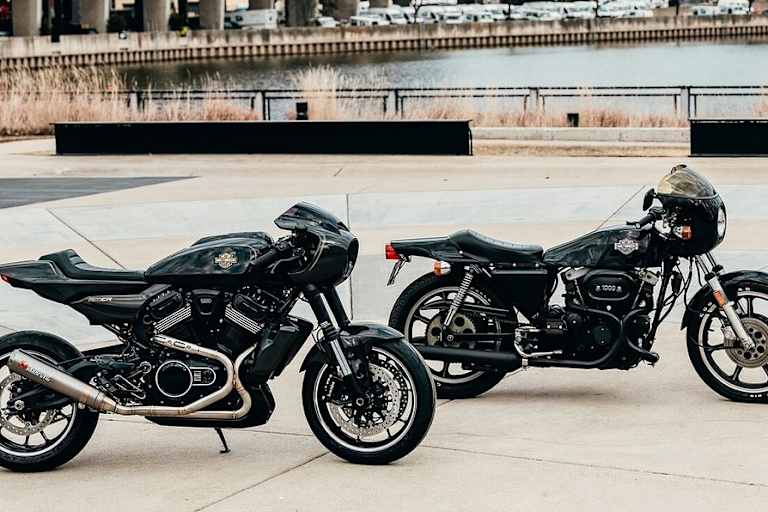 Die moderne Designstudie (vorne) und das historische Vorbild XLCR