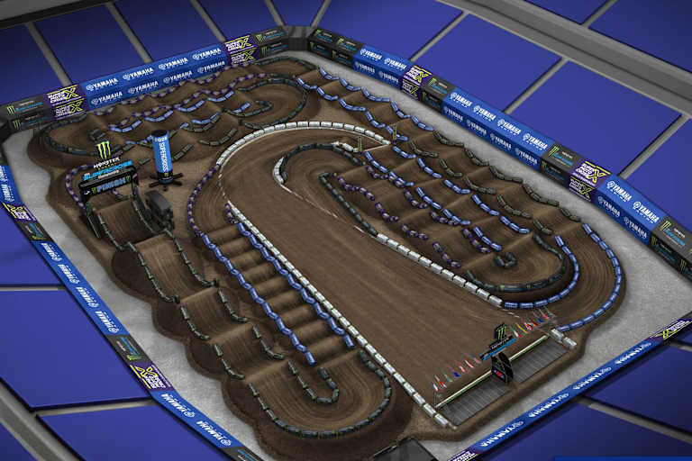 Die Strecke im Ford Field von Detroit