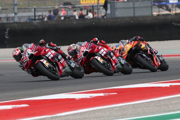 Bagnaia – hier noch vor Marc Marquez und Enea Bastianini (KTM)