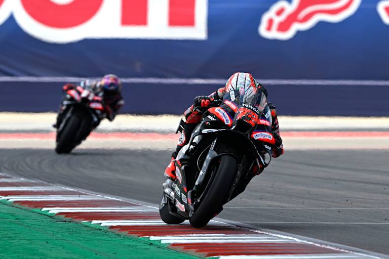 Fast gleich schnell, auch auf den Geraden: Marco Bezzecchi und Jorge Martin