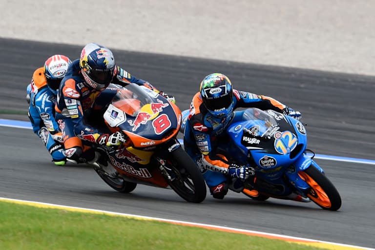 2014: Moto3-Match mit Jack Miller und Alex Marquez, dahinter Alex Rins