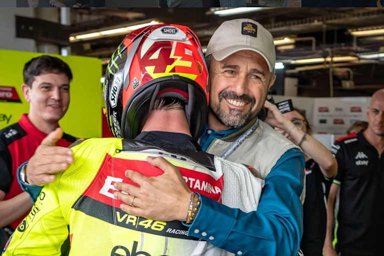 Sportmanager Tavano mit seinem MotoGP-Klienten Fabio Di Giannantonio