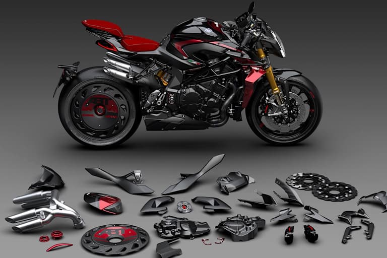 Zahlreiche Spezialteile zeichnen die MV Agusta Brutale 1000 ABT aus