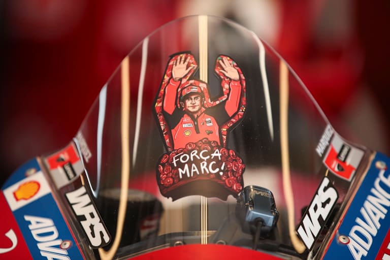 Verwaist: Die Ducati von Marc Marquez stand während der letzten Rennen