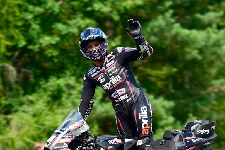 Jorge Martin (Aprilia) kehrte beim Brünn-GP 2025 wieder aus Bike zurück