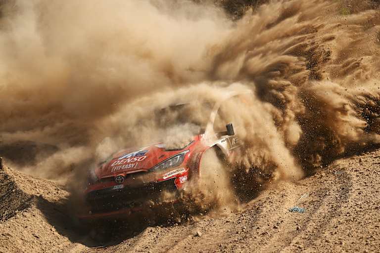 Toyota-Youngster Sami Pajari im Shakedown-Sandkasten
