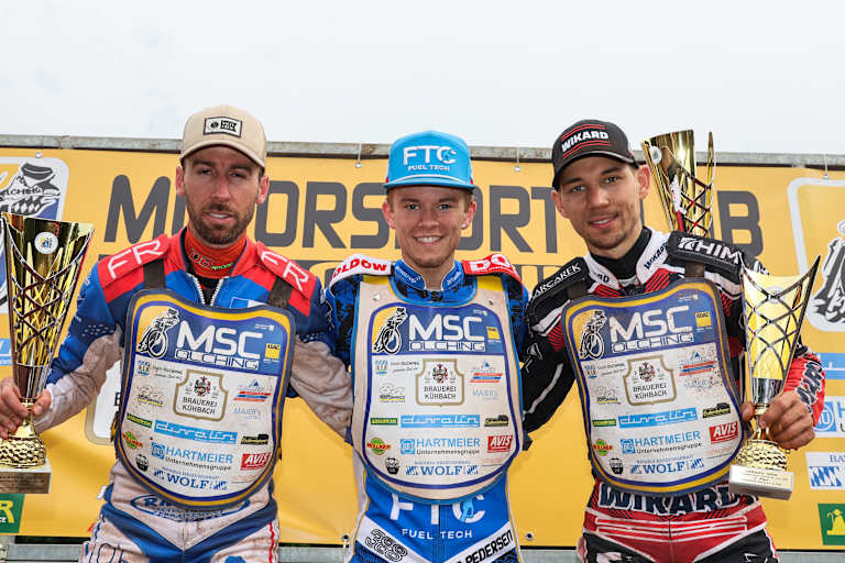 Die Top-3 (v.l.): David Bellego, Bastian Pedersen und Robert Chmiel