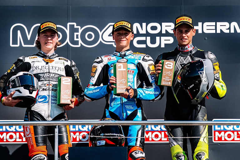 Moto4 am Sachsenring: Urlaß, Siegert und Wenzel (v.li.)